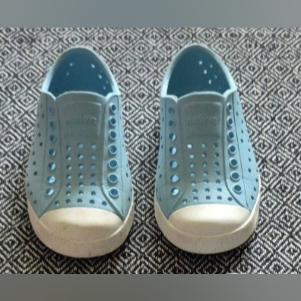 Native Shoes Kids Blue and White Slip-Ons